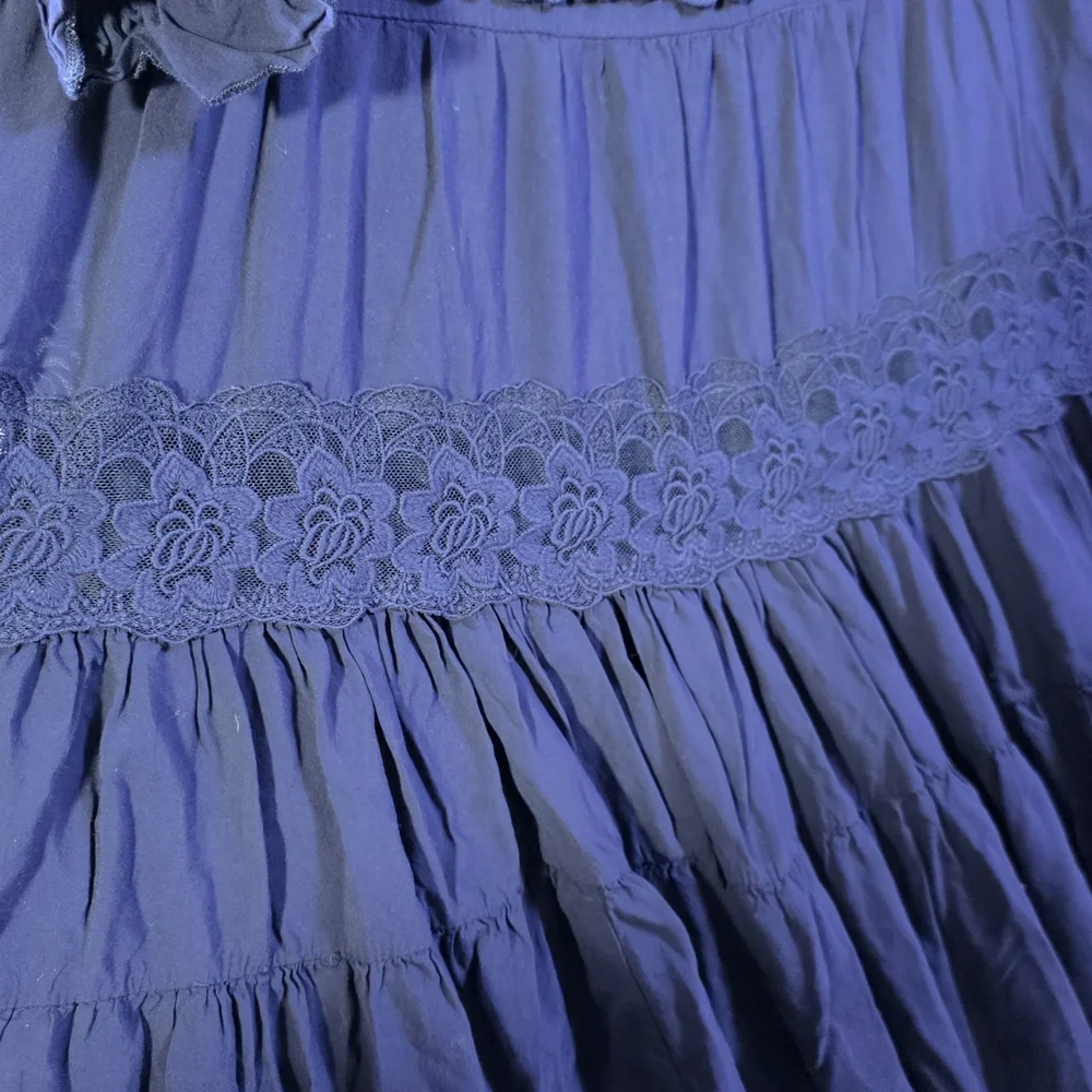 Altar'd State Navy Knit Boho Tiered Midi Dress Sz Small - Picture 6 of 11